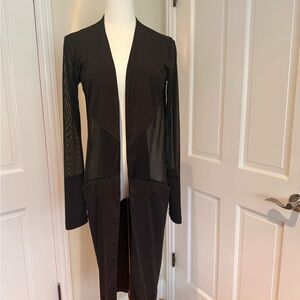 Anatomie Elegant Black Longline Jacket with Mesh Cut outs. Very flattering